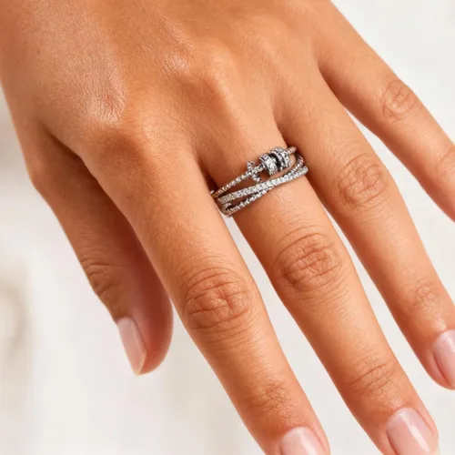 Miniatura 5 de Long tiantian Daughter Gifts from Mom Anxiety Fidget Ring for Daughter Hug Ring for Christmas Gifts Stocking Stuffers 2025 A-circón