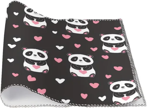 Miniatura 3 de Panda Print Placemats Set of 6 Resistant Table Mats Washable Place Mats for Dinner Party Table Decoration