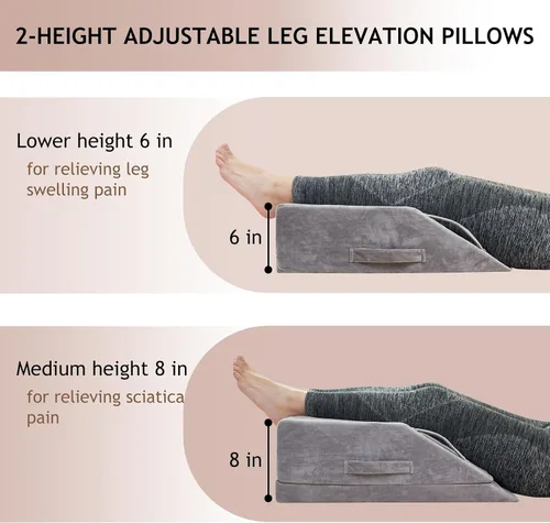 Miniatura 2 de Almohada de cuña para dormir, almohada de cuña para cama después de la cirugía, almohada de espuma viscoelástica de 2 alturas para elevación