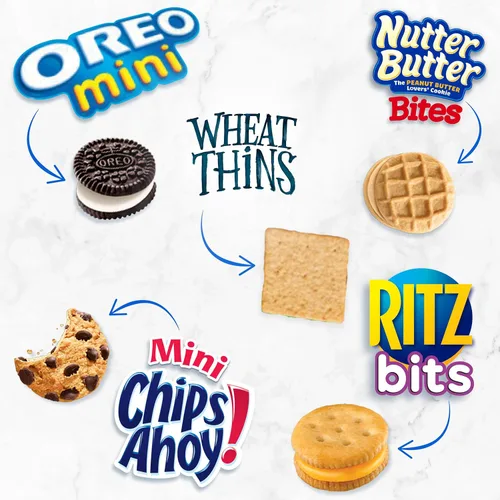 Miniatura 3 de Galletas OREO Mini, Mini CHIPS AHOY! Galletas, RITZ Bits Galletas de queso, bocadillos Nutter Butter y galletas Wheat Thins, paquete surtido Nabisco