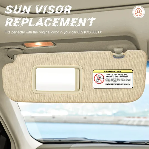 Miniatura 3 de Visera de Sol para Conductor Lado Izquierdo en Beige Reemplazo Compatible con Hyundai Elantra 2011, 2012, 2013, 2014, 2015 Reemplaza 852103X000TX