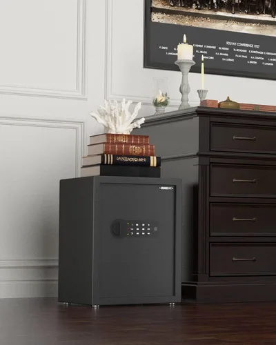 Miniatura 7 de Caja fuerte pequeña para el hogar, caja fuerte digital de lujo con teclado electrónico de 1.7 pies cúbicos, caja fuerte de seguridad para oficina