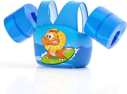 Miniatura 11 de REALIKE Chaleco de natación para niños pequeños, flotadores, ayudas de natación con arnés de hombro, alas de brazo para niños/bebés/bebé, playa