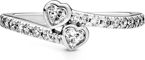 Miniatura 2 de PANDORA Jewelry - Anillo de circonita cúbica con dos corazones brillantes en plata de ley Metal Zirconia cúbica