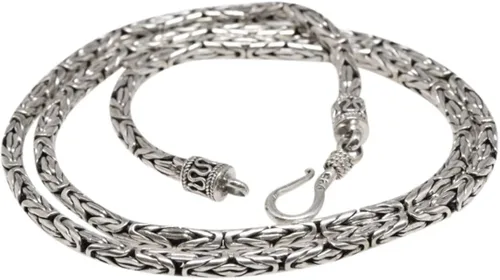 Miniatura 2 de BluSilver - Collar de cadena de plata de ley 925 de Bizantina hecho a mano en Bali 0.118in