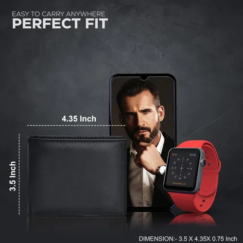 Miniatura 5 de Carteras RFID delgadas para hombres - Cartera de bolsillo frontal de piel genuina