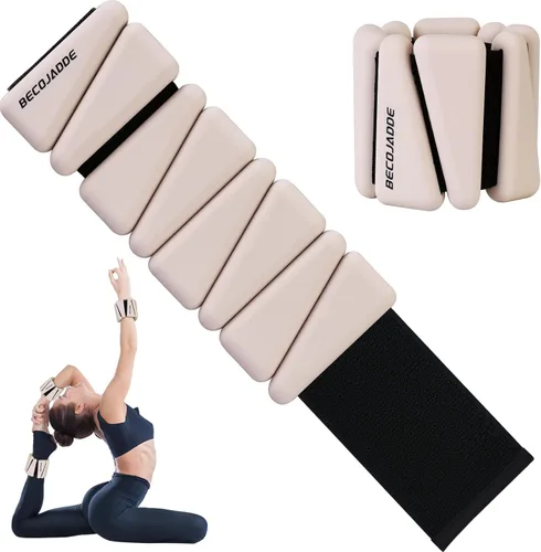 Miniatura 13 de BECOJADDE Juego de pesas de tobillo de 2 (1 libra/2 libras/3 libras cada una) Pesas ajustables de muñeca para mujeres y hombres, pesas portátiles