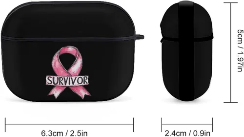 Miniatura 2 de Breast Cancer Survivor Hard Case Compatible with AirPods Pro 2nd / 1st Generation Cover with Keychain