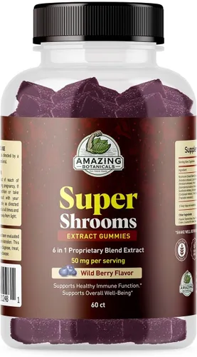Miniatura 10 de Suplemento orgánico de hongos 6 en 1 Super Shrooms - Energía, memoria, enfoque y salud cerebral - Melena de león, Reishi, Chaga, Cordyceps y más