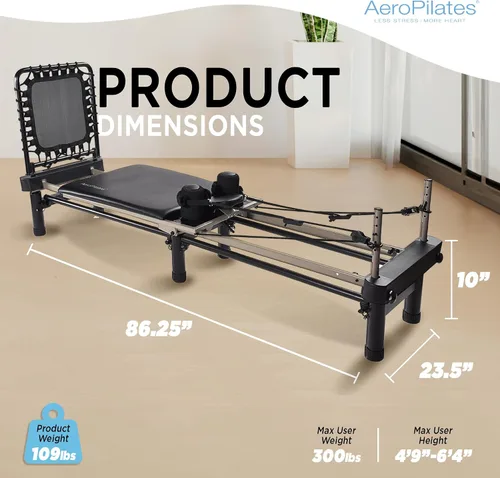 Miniatura 3 de AeroPilates Pilates Reformer Machine, Gym Equipment for Resistance Workout, Strength & Fitness Training - Foldable & Compact