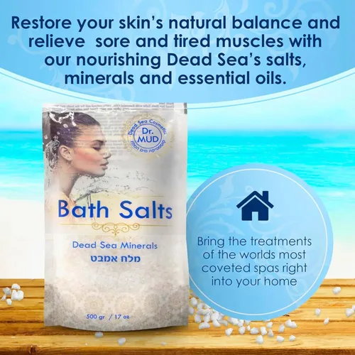 Miniatura 3 de Sal natural del mar muerto remojo de baño 100% rico en minerales, más minerales que la sal de Epsom, relajación profunda, desintoxicación, exfolia
