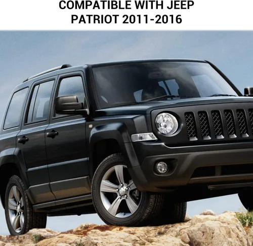 Miniatura 5 de 7 piezas de insertos de parrilla delantera con cubierta de rejilla para Jeep Patriot 2011-2016 (negro)