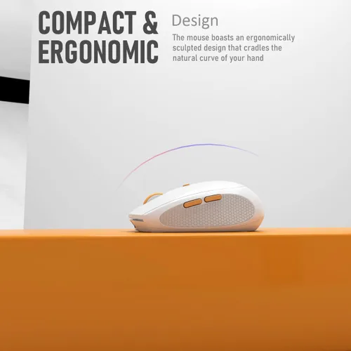 Miniatura 5 de Ratón inalámbrico silencioso para trabajo y estudio, Bluetooth de modo dual + receptor USB de 2.4G, recargable, cómodo para largas horas, compatible