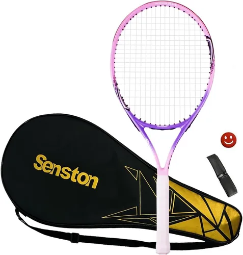 Senston Raqueta de Tenis Junior para Niños de 19" 23" 25" para Niños Niñas Chicos Chicas Raquetas de Tenis con Funda de Raqueta Rosa