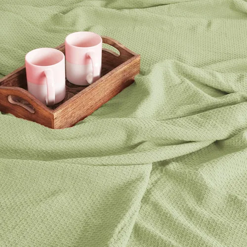 Miniatura 2 de BOUTIQUO - Manta para cama 100% algodón, térmica transpirable, tamaño Full - Queen, suave manta de nido de abeja 90"x90", manta de cama de algodón