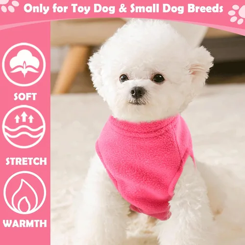 Miniatura 2 de Suéteres para perros pequeños hembra, chaleco de forro polar para perro con agujero para correa, suéter pullover cálido, chaqueta para cachorro
