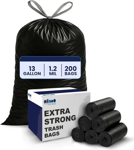 Miniatura 9 de Plasticplace Bolsas de basura de 13 galones │ 1.2 mil │ Forros blancos extragrandes para cubos de basura │ 24 x 31 pulgadas (50 cajas)