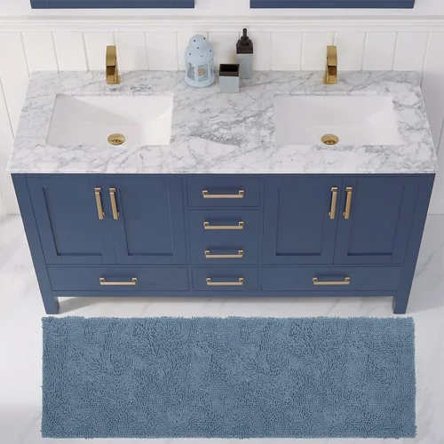 Miniatura 149 de LuxUrux Tapete de microfibra afelpada, de felpilla extrasuave, pelo largo de 1 pulgada, muy absorbente, para baño o ducha, lavar y secar a máquina
