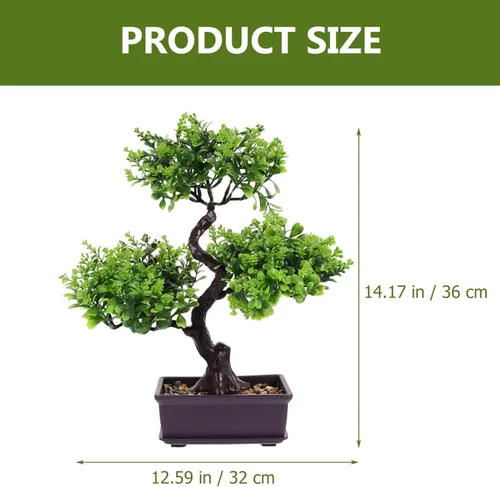 Miniatura 4 de Generic Bonsái artificial en maceta de imitación para interiores, decoración de interior, bonsái para hogar, oficina, jardín, escritorio, ornamento