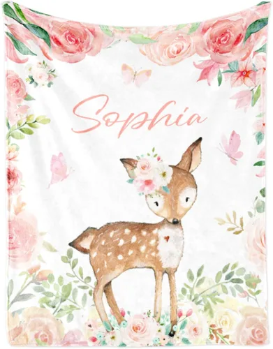 Miniatura 16 de Manta de bebé de elefante personalizada con nombre para niño, manta de nombre personalizada para niño recién nacido, manta de franela suave, regalo