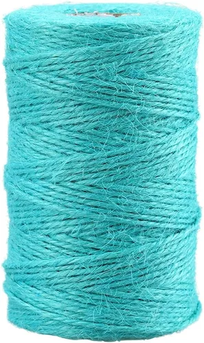 Miniatura 8 de JijAcraft Cuerda de yute de 328 pies, cuerda de cáñamo natural de 0.079 pulgadas de color para envolver regalos, 3 capas marrón para plantas Marrón