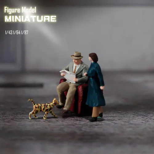 Miniatura 3 de Figura de miniatura a escala 1:43, pintada a mano, figuras de diorama de resina, figura de acción para automóviles, vehículos, paisajes, accesorios