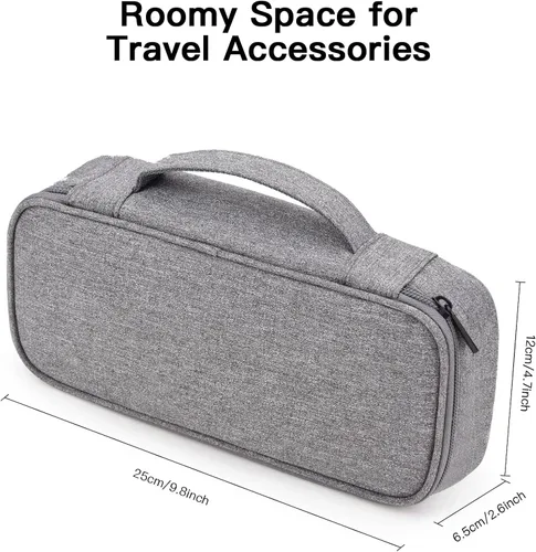 Miniatura 2 de Tech - Estuche organizador de viaje, bolsa de transporte de artículos electrónicos para cable, cargador y cables (gris oscuro)