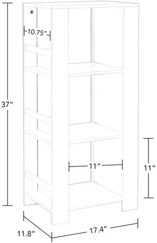 Miniatura 5 de RiverRidge Book-Nook Tower - Estantería infantil y organizador de almacenamiento de juguetes con 3 cubos y 6 estantes para libros, organizador