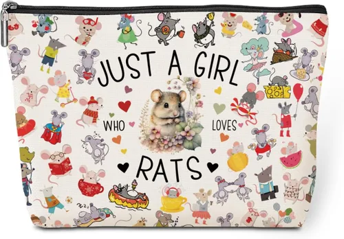 Miniatura 7 de jeilink Linda chica ama a los animales, bolsa de maquillaje divertida de viaje, bolsa de aseo de viaje, recuerdos de fiesta de animales, decoración