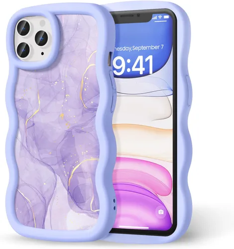 Miniatura 9 de Compatible con iPhone SE/8/7 Funda para Mujeres y Niñas, Marco Ondulado Rizado con Patrón Lindo, Estética Delgada Suave Silicona TPU Parachoques