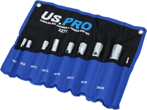 Llave inglesa de caja métrica, juego de barra de torsión tubular, 8 unidades, 0.236-0.866 in