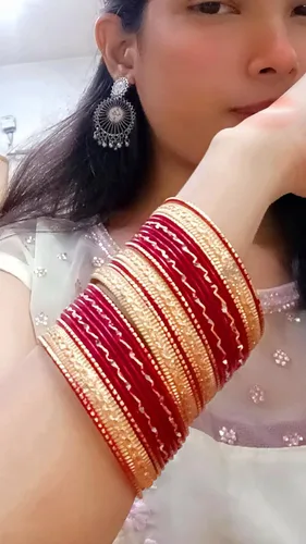 Miniatura 2 de Touchstone - Pulseras de metal indio para mujer, de aleación de oro, colección de 2 docenas de pulseras Bollywood, para mujer, apilable, anchas