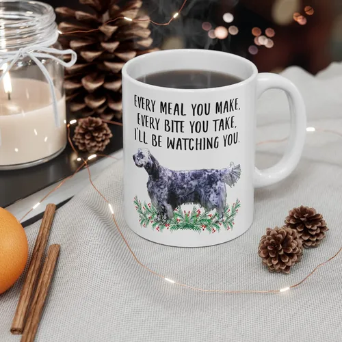 Miniatura 5 de Divertida taza de café con texto en inglés Setter Blue Belton para mujer, regalo para el Día de la Madre 2025 Every Meal You Make Every Bite You