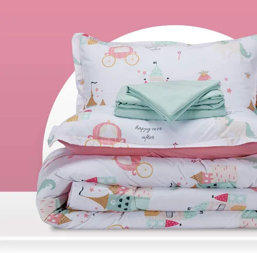 SLEEP ZONE - Juego de edredón de 5 piezas tamaño Individual para niños, estampado suave, con edredón, sábanas y fundas para cojín y almohada, diseño