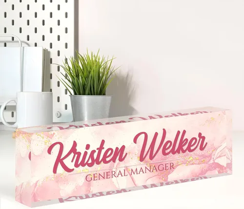 Miniatura 44 de Placa de nombre personalizada para escritorio, placa de nombre de escritorio personalizada, decoración de oficina para mujeres y hombres, accesorios