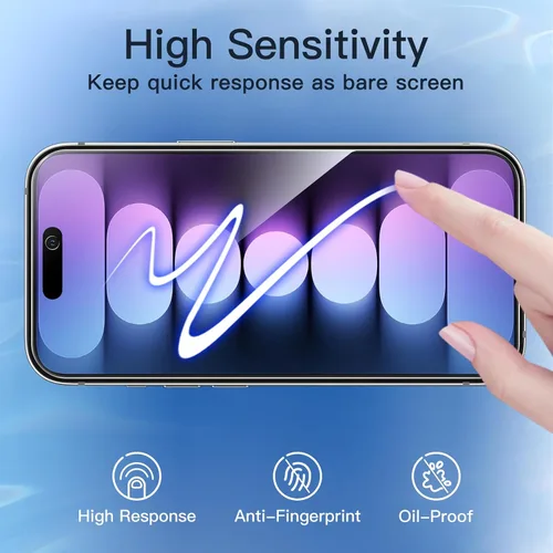 Miniatura 7 de JETech Protector de pantalla de privacidad para iPhone 15 Pro de 6,1 pulgadas, película de vidrio templado antiespía con herramienta de fácil
