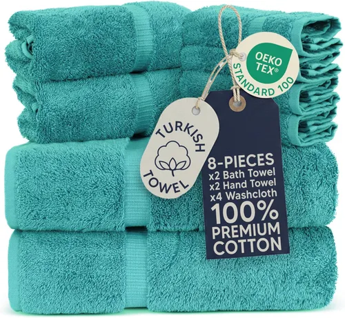Miniatura 16 de Towel Bazaar Toallas Turcas de Algodón Premium Súper Suaves y Absorbentes (Juego de 2 Toallas de Baño Grandes, Blanco)
