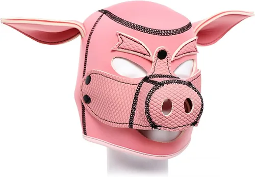 Miniatura 3 de Máscara de cerdito Máscara de cabeza completa de neopreno Máscara de cabeza de animal Máscara de disfraz de cabeza de cerdo Máscaras Rosa