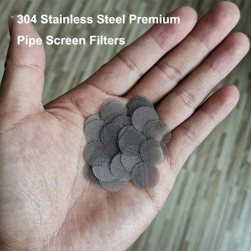 Miniatura 3 de Gebildet 210 filtros de tubería de acero inoxidable, tubo de pantallas de fumar de 0.500 in, filtro de gasa de malla plateada con caja