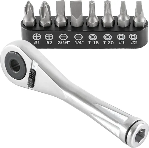 Destornillador de torque con rueda dentada de 1/4" | ARES 70040 | este mini destornillador tiene un cabezal de torque de 72 dientes, 5º movimiento