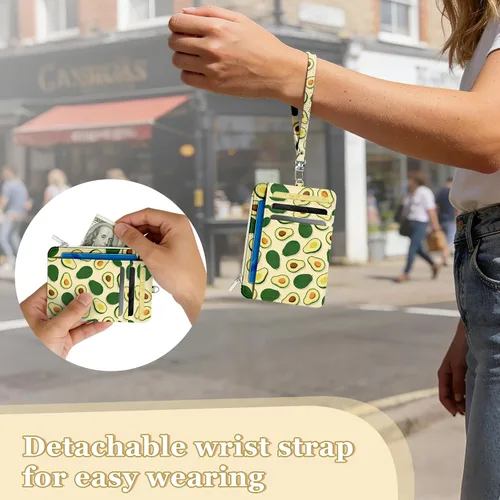 Miniatura 5 de Cartera delgada para mujer - Soporte para tarjetas de crédito con bloqueo RFID, cartera de piel sintética con ventana de identificación y bolsillo