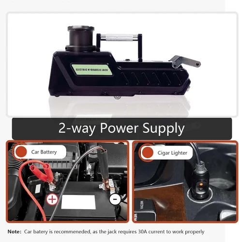 Miniatura 6 de E-HEELP - Gato hidráulico eléctrico de 15 toneladas, gato de piso de camión resistente de 12 V CC con luz LED para RV, SUV, camioneta, sedán