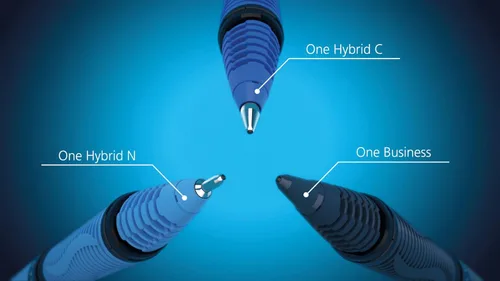 Miniatura 2 de Schneider One Hybrid N - Bolígrafo de punta de aguja híbrida de 0.020 in, barril azul claro, tinta azul, paquete de 1 ampolla (78343)