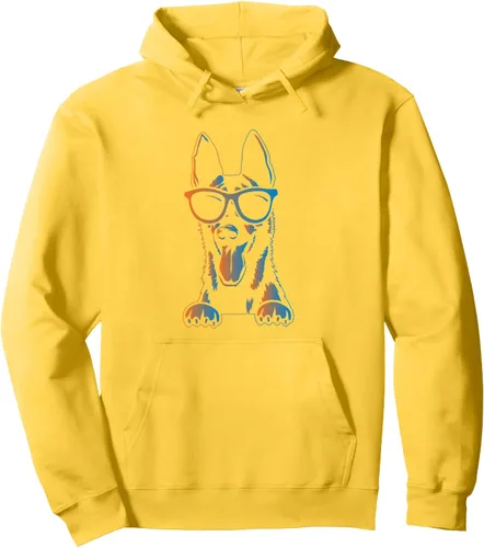 Miniatura 8 de Sudadera con capucha estilo malinois estilo retro vintage de pastor belga malinois belga, Negro