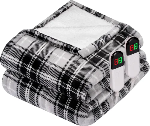 Miniatura 15 de Manta térmica eléctrica de 50 x 60 pulgadas, manta de calentamiento rápido con 8 horas de apagado automático/8 niveles de calor, manta eléctrica