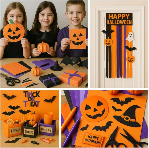 Miniatura 4 de Shindel 120 hojas de papel de seda de Halloween, 20 x 14 pulgadas, papel de regalo para Halloween, manualidades, bolsas de regalo, cajas de 5