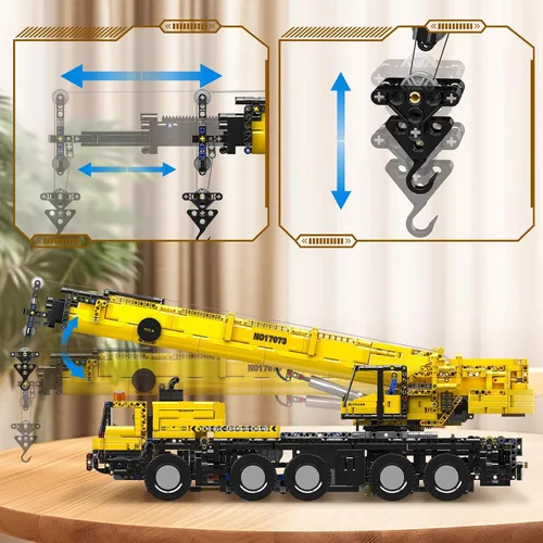 Miniatura 3 de Mould King 17073 Engineering LTM All Terrain Grúa de Construcción Control Remoto Modelo Modelo de Construcción Conjunto de Construcción