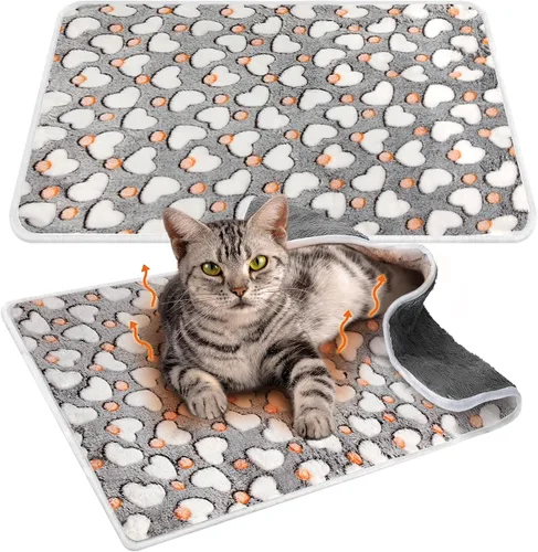 Miniatura 9 de 2 Piezas Almohadillas Grandes Autocalentables para Gatos, Alfombra Autocalentable para Gatos, Cama para Jaula de Perros, Mantas para Mascotas