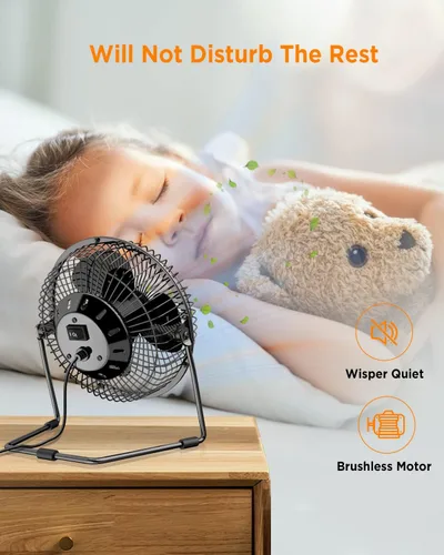 Miniatura 7 de EasyAcc Ventilador de escritorio USB de 5 pulgadas, pequeño ventilador de escritorio USB