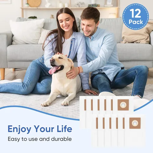 Miniatura 7 de Paquete de 12 bolsas de vacío con filtro tipo Y para aspiradoras Hoover WindTunnel de estilo vertical Y, Z, YZ, repuesto para piezas 4010100Y